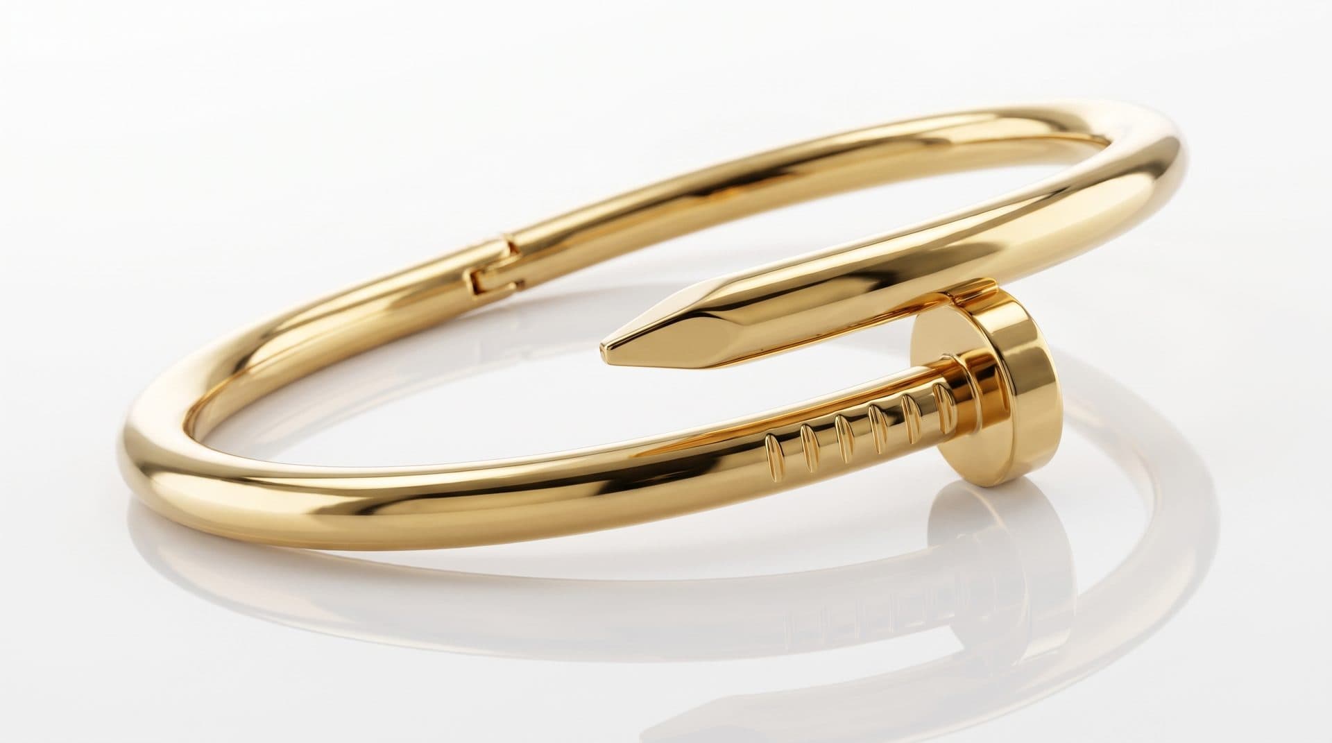 Iconic Polished Gold Nail Head Torque Bangle